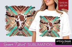 Boho Western Square Tshirt Background - Country PNG Product Image 1