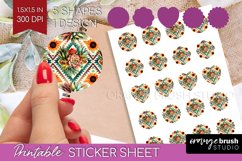 Boho Western Round Sticker - Country Printable Sticker Sheet Product Image 1