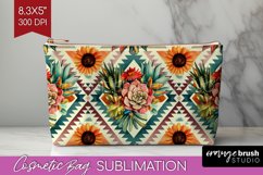 Boho Western Cosmetic Bag - Country Makeup Bag PNG Product Image 1