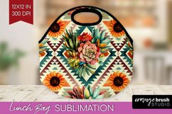 Boho Western Lunch Bag - Country Lunch Bug PNG Sublimation Product Image 1