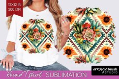 Boho Western Round Tshirt Background - Country PNG Product Image 1