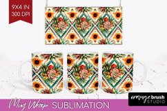 Boho Western Mug Wrap - Country Mug PNG Sublimation Product Image 1