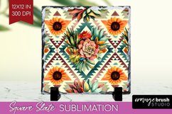 Boho Western Slate PNG - Country Square Slate Sublimation Product Image 1