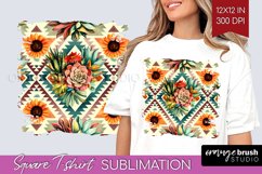 Boho Western Square Tshirt Background - Country PNG Product Image 1