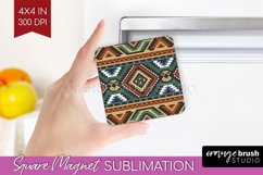 Boho Western Magnet Sublimation - Country Square Magnet PNG Product Image 1