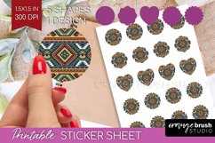 Boho Western Round Sticker - Country Printable Sticker Sheet Product Image 1