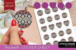Boho Western Round Sticker - Country Printable Sticker Sheet Product Image 1