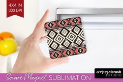 Boho Western Magnet Sublimation - Country Square Magnet PNG Product Image 1