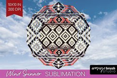 Boho Western Wind Spinner Sublimation PNG - Country Round Product Image 1
