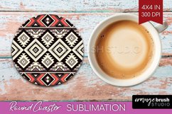 Boho Western Round Coaster - Country Coaster PNG Sublimation Product Image 1