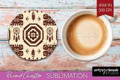 Boho Western Round Coaster - Country Coaster PNG Sublimation Product Image 1
