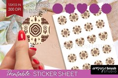 Boho Western Round Sticker - Country Printable Sticker Sheet Product Image 1