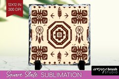 Boho Western Slate PNG - Country Square Slate Sublimation Product Image 1