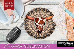Boho Western Car Coaster - Country Coaster PNG Sublimation Product Image 1