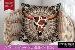 Boho Western Pillow Sublimation - Country Pillow Cover PNG Product Image 1
