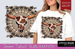 Boho Western Square Tshirt Background - Country PNG Product Image 1