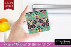 Boho Western Magnet Sublimation - Country Square Magnet PNG Product Image 1
