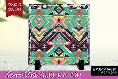 Boho Western Slate PNG - Country Square Slate Sublimation Product Image 1