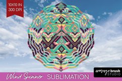 Boho Western Wind Spinner Sublimation PNG - Country Round Product Image 1