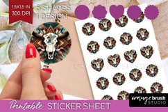 Boho Western Round Sticker - Country Printable Sticker Sheet Product Image 1