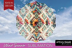 Boho Western Wind Spinner Sublimation PNG - Country Round Product Image 1