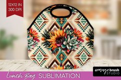 Boho Western Lunch Bag - Country Lunch Bug PNG Sublimation Product Image 1