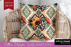 Boho Western Pillow Sublimation - Country Pillow Cover PNG Product Image 1