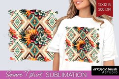 Boho Western Square Tshirt Background - Country PNG Product Image 1