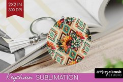 Boho Western Keychain PNG - Country Keychain Sublimation Product Image 1