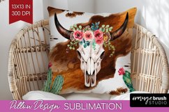Boho Western Pillow Sublimation - Country Pillow Cover PNG Product Image 1