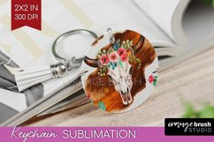 Boho Western Keychain PNG - Country Keychain Sublimation Product Image 1