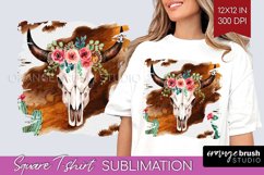 Boho Western Square Tshirt Background - Country PNG Product Image 1