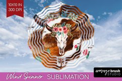 Boho Western Wind Spinner Sublimation PNG - Country Round Product Image 1