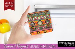 Boho Western Magnet Sublimation - Country Square Magnet PNG Product Image 1