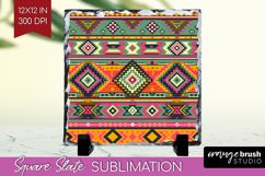 Boho Western Slate PNG - Country Square Slate Sublimation Product Image 1