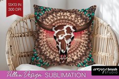 Boho Western Pillow Sublimation - Country Pillow Cover PNG Product Image 1