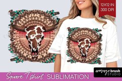 Boho Western Square Tshirt Background - Country PNG Product Image 1