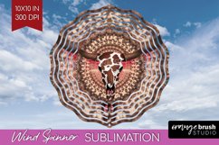 Boho Western Wind Spinner Sublimation PNG - Country Round Product Image 1