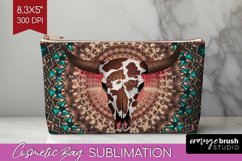 Boho Western Cosmetic Bag - Country Makeup Bag PNG Product Image 1