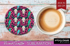 Boho Western Round Coaster - Country Coaster PNG Sublimation Product Image 1