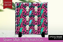 Boho Western Slate PNG - Country Square Slate Sublimation Product Image 1