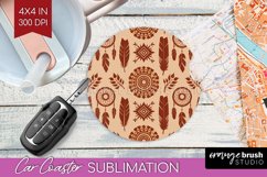 Boho Western Car Coaster - Country Coaster PNG Sublimation Product Image 1