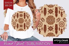 Boho Western Round Tshirt Background - Country PNG Product Image 1