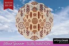 Boho Western Wind Spinner Sublimation PNG - Country Round Product Image 1