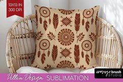Boho Western Pillow Sublimation - Country Pillow Cover PNG Product Image 1