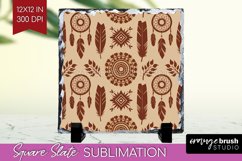 Boho Western Slate PNG - Country Square Slate Sublimation Product Image 1