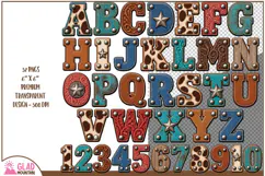 Western Alphabet Letters and numbers, Doodle Alphabet pngs Product Image 2