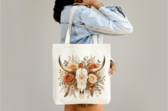 Western Boho Floral Cow Skull PNG Product Image 3