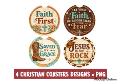 Christian Faith Car Coaster | Western Sublimation PNG Product Image 1