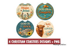 Christian Faith Car Coaster | Western Sublimation PNG Product Image 1
